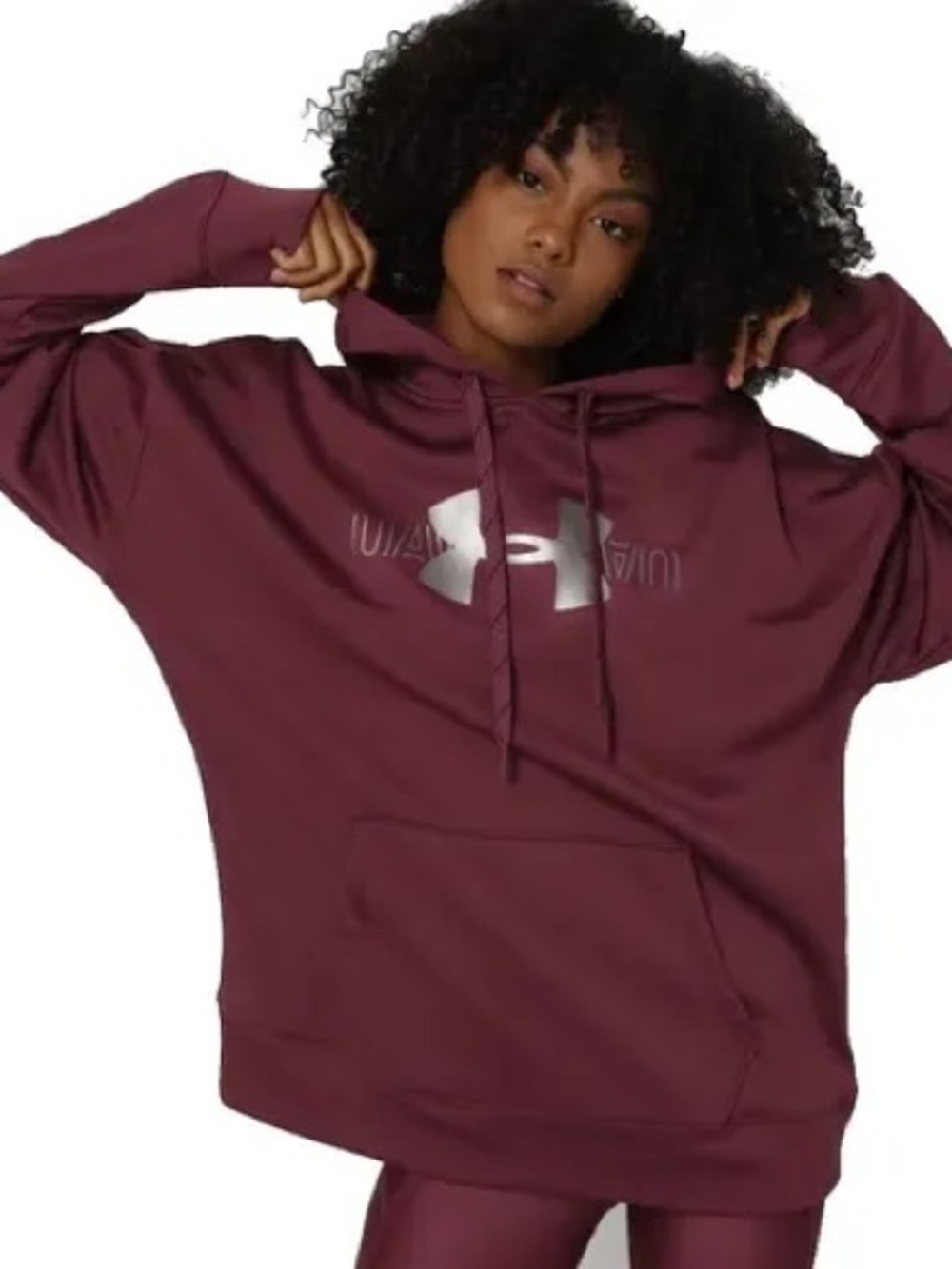 Under Armour ColdGear Hoodie Sweatshirt - Burgundy Plum - M